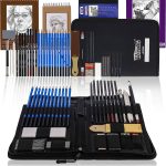 U.S. Art Supply 44-Piece Drawing & Sketching Art Set with 4 Sketch Pads (242 Paper Sheets) - Professional Artist Kit, Graphite, Charcoal, Pastel Pencils & Sticks, Erasers - Pop-Up Carry Case, Student